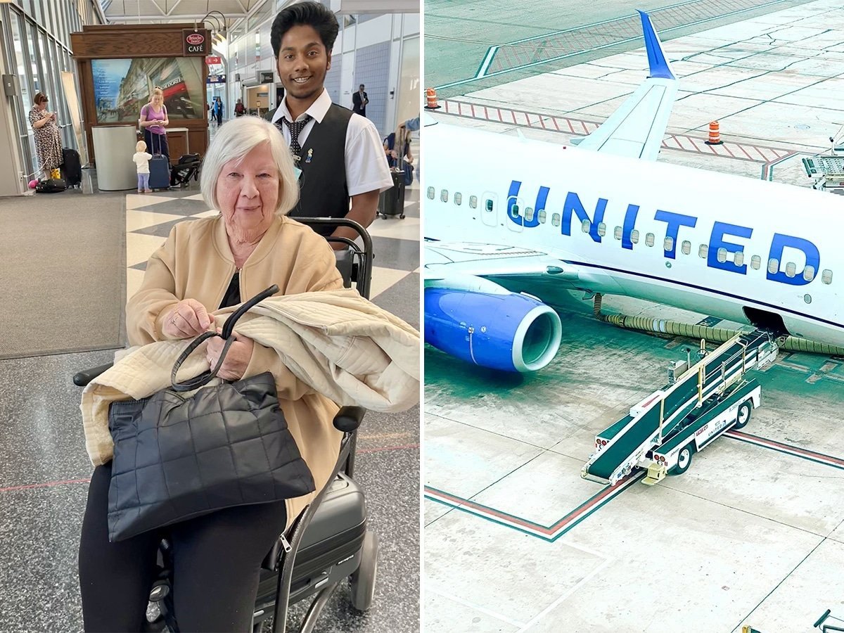 A United Airlines flight attendant yelled at an elderly woman who asked for help with her bags.