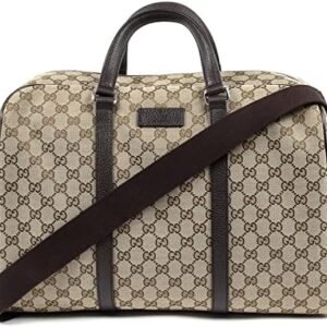 Gucci Duffle Brown Signature Guccissima Large Canvas Leather Travel Luggage NEW