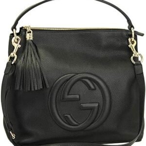 Gucci Soho Black Leather Hand Bag With Shoulder Strap 536194