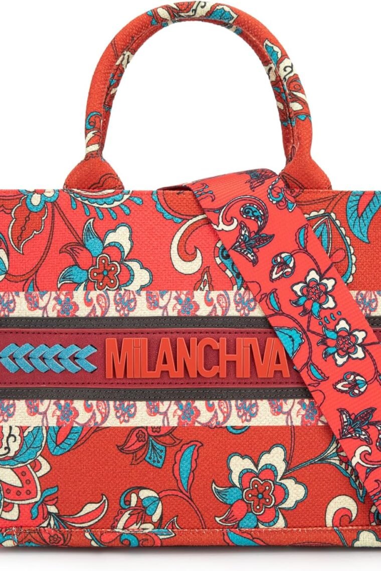 Milan Chiva Tote Bags for Women Floral Top-handle Purse - Image 5