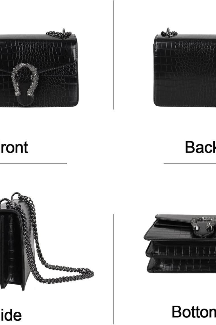 Crossbody Bag Satchel Purse Snake Printed Handbag Shoulder Bag for Women - Leather Fashion Luxury Chain Purse - Image 3
