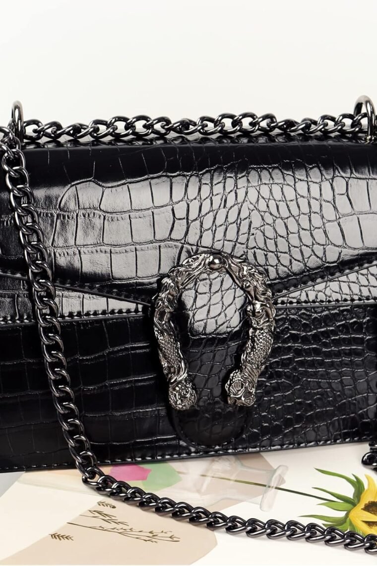 Crossbody Bag Satchel Purse Snake Printed Handbag Shoulder Bag for Women - Leather Fashion Luxury Chain Purse - Image 5