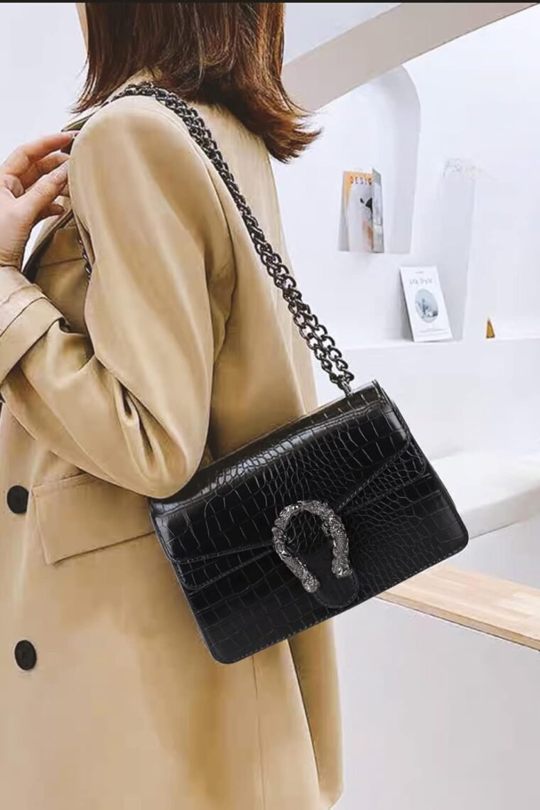 Crossbody Bag Satchel Purse Snake Printed Handbag Shoulder Bag for Women - Leather Fashion Luxury Chain Purse - Image 6