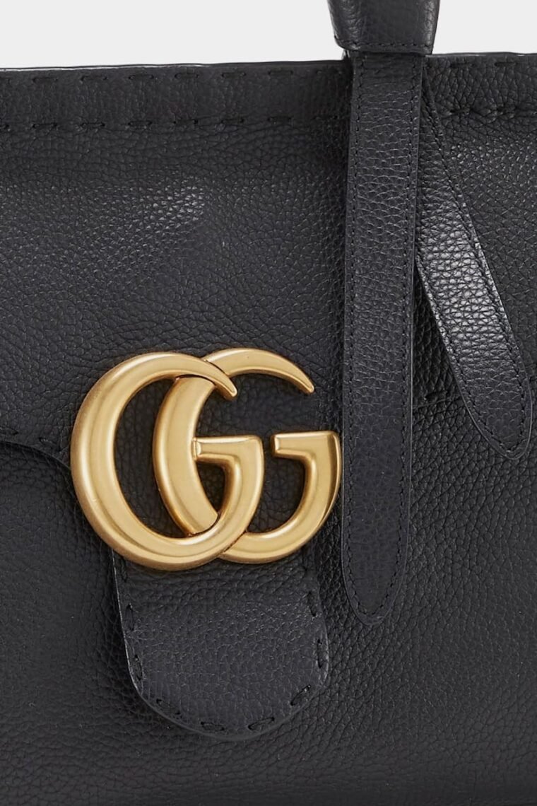 Gucci Women's Pre-Loved Blue Leather Gg Marmont Top Handle Flap Bag - Image 4