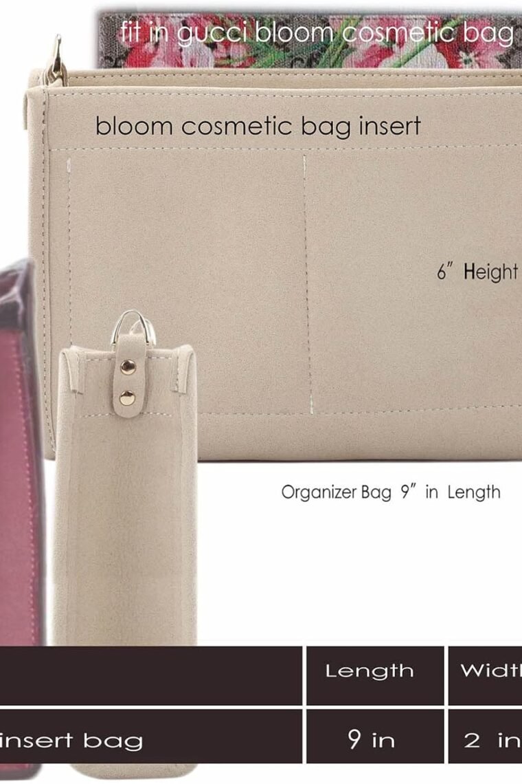 Felt Insert Organizer Bag In Bag Fit Purse LV Toiletry Pouch 26 19, Lv Pouch 26 Khaki, Middle - Image 5