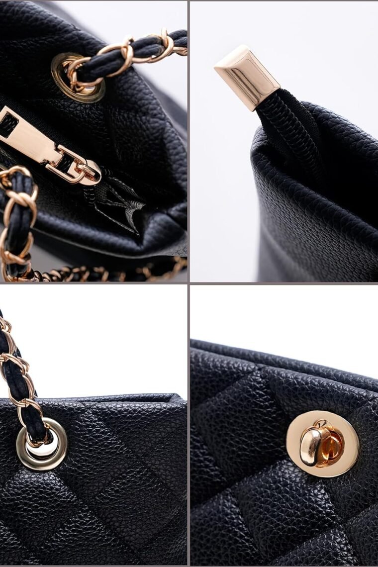 Large Chain Shoulder Bag for Women, Double Strap Handbags Tote Purse - Image 4