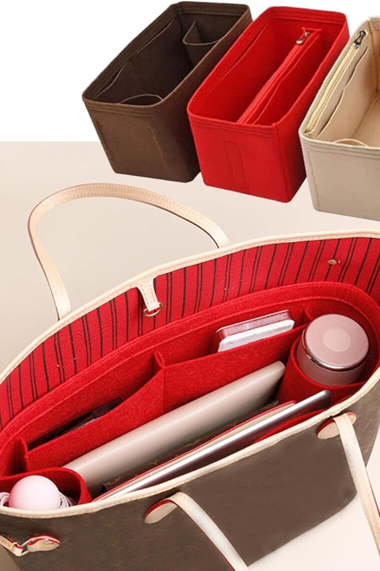 Lckaey Purse Inserts​for Speedy 25 Organizer Insert, for monogram bag, HandBag protective insert Tote Bag and hand bag protector, organizer insert 1083Khaki-M - Image 4