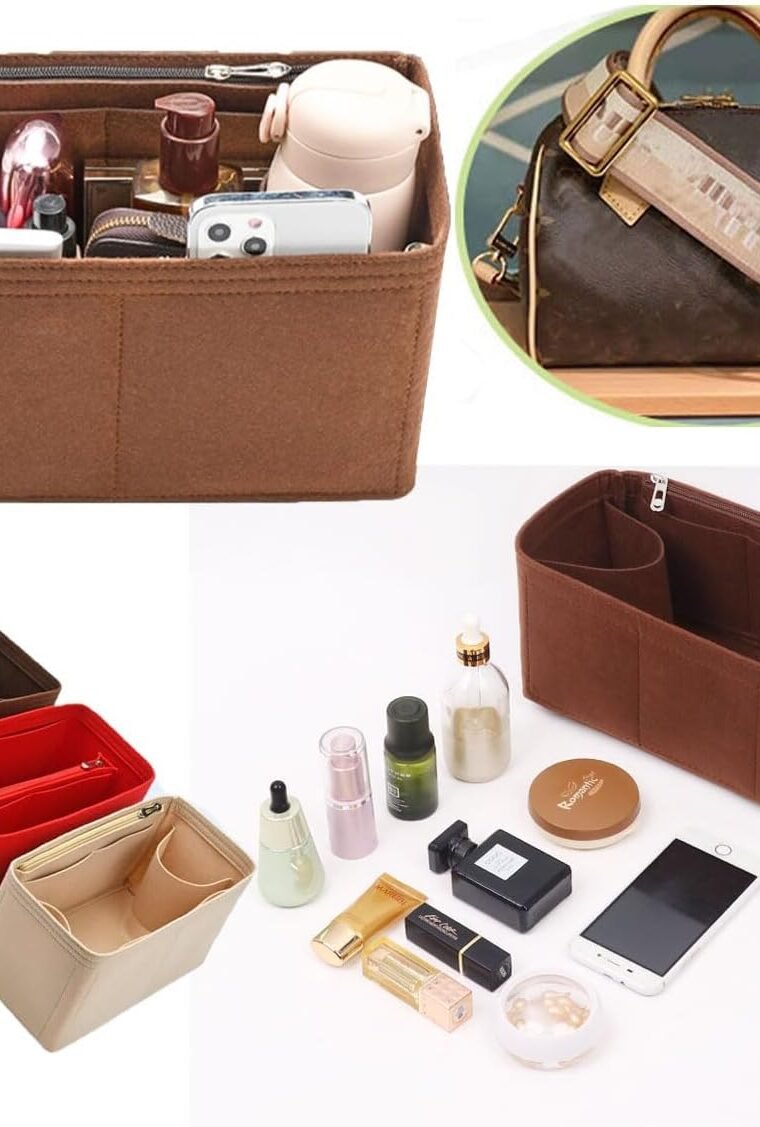 Lckaey Purse Inserts​for Speedy 25 Organizer Insert, for monogram bag, HandBag protective insert Tote Bag and hand bag protector, organizer insert 1083Khaki-M - Image 6