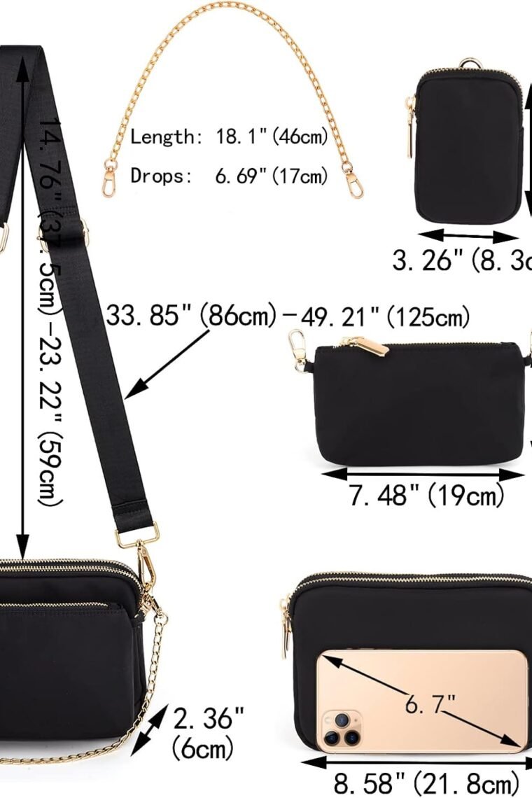 UTO Small Crossbody Bags for Women 3 in 1 Trendy Belt Purse Fashion Designer Mini Cute Sling Fanny Chest Pack - Image 6