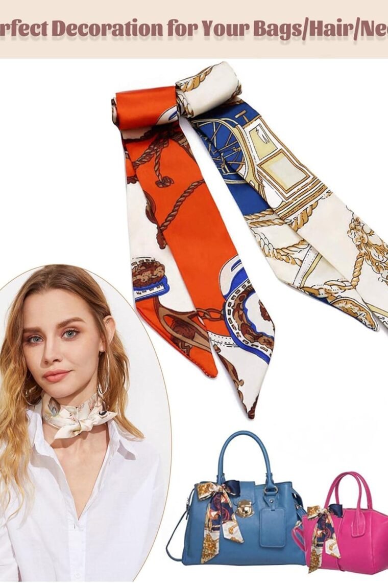 kcctoo 2/6/10Pack Scarf Bags for Women Handbag Scarfs Band Hair Neck Scarves Fashion Gifts - Image 3