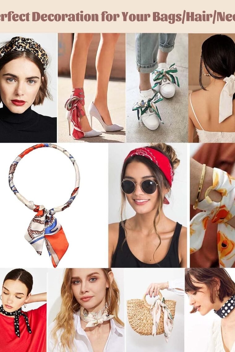 kcctoo 2/6/10Pack Scarf Bags for Women Handbag Scarfs Band Hair Neck Scarves Fashion Gifts - Image 6