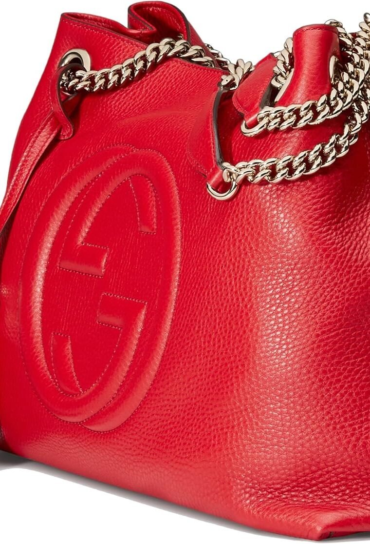 Gucci Soho Leather Chain Shoulder Handbag Red - Image 2