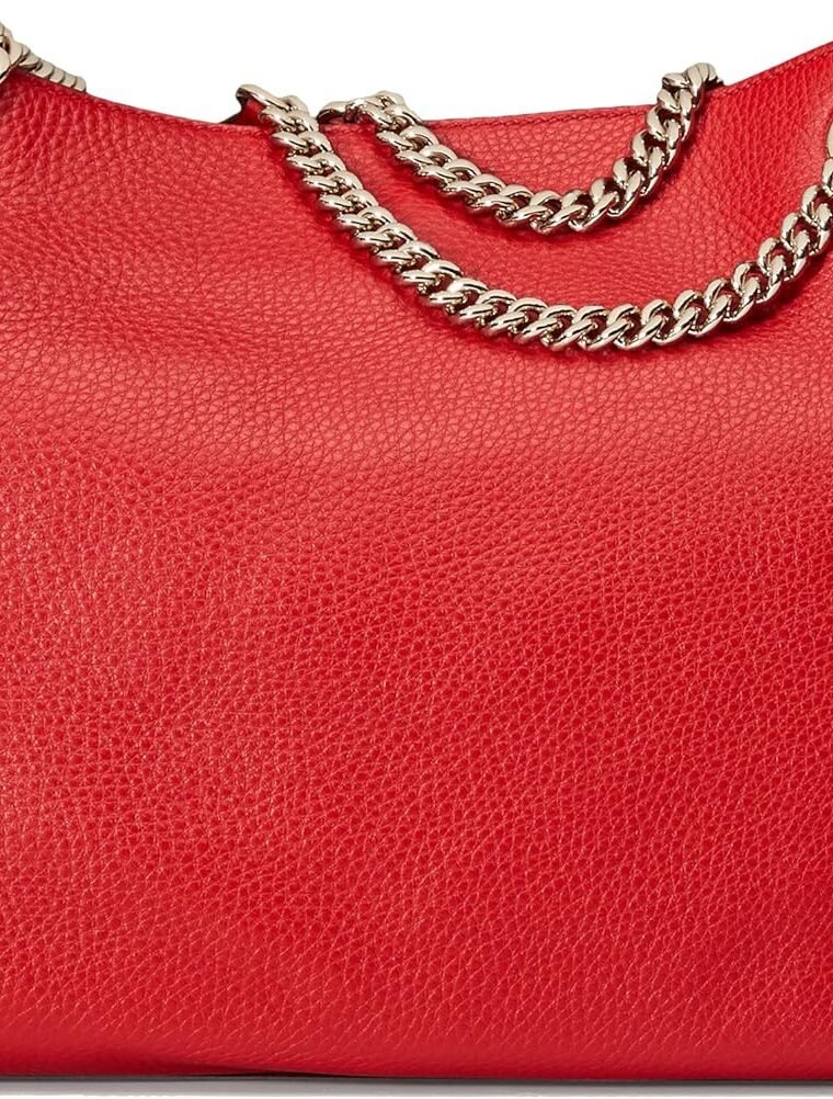 Gucci Soho Leather Chain Shoulder Handbag Red - Image 3