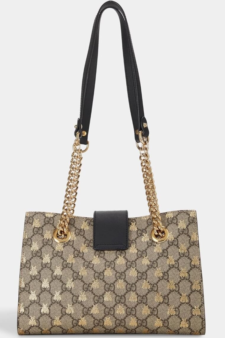 Gucci Women's Pre-Loved Black Coated Canvas Bee Shoulder Bag - Image 3