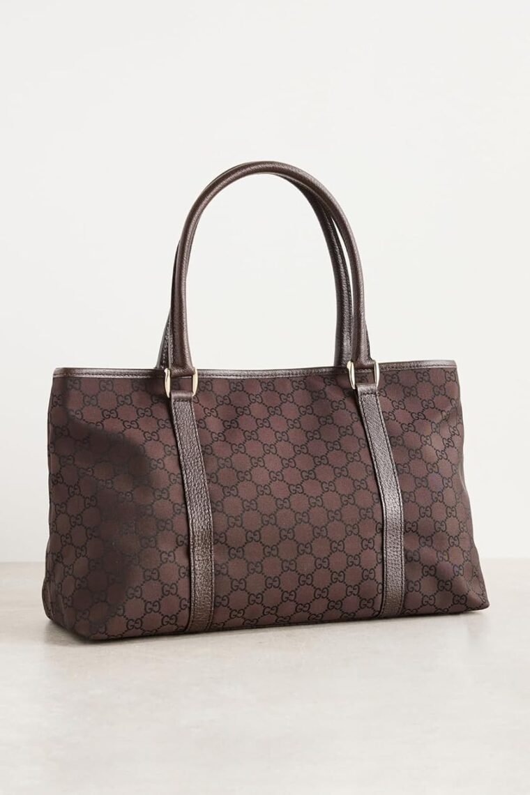 WHAT GOES AROUND COMES AROUND Women's Pre-Loved Gucci Brown Nylon Joy Tote Large - Image 3