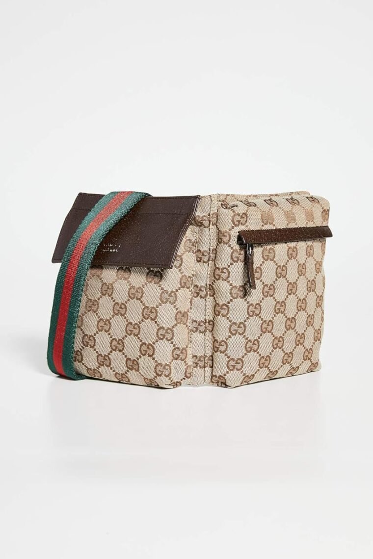 Gucci Women's Pre-Loved Vintage Web Belt Bag, Gg Canvas - Image 2