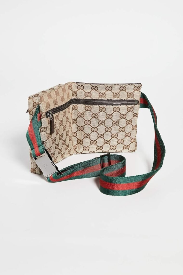 Gucci Women's Pre-Loved Vintage Web Belt Bag, Gg Canvas - Image 3