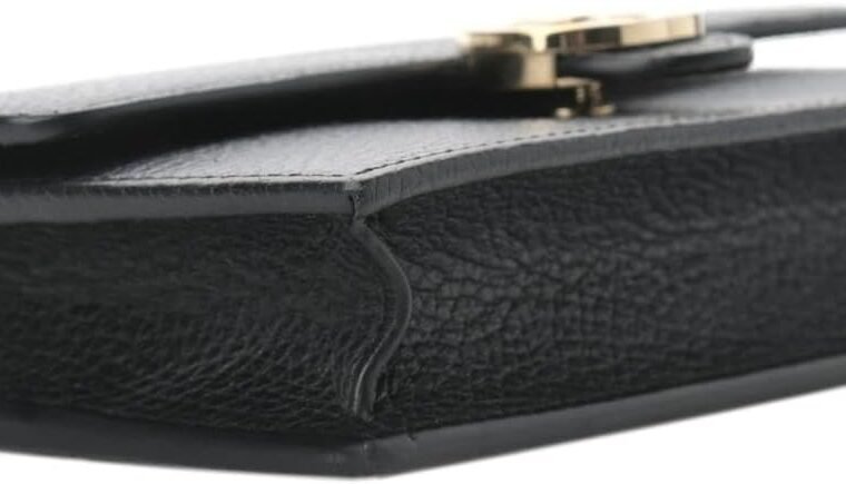 Gucci Interlocking Camelia Wallet Chain Marmont Leather Silver Handbag Italy NEW - Image 5
