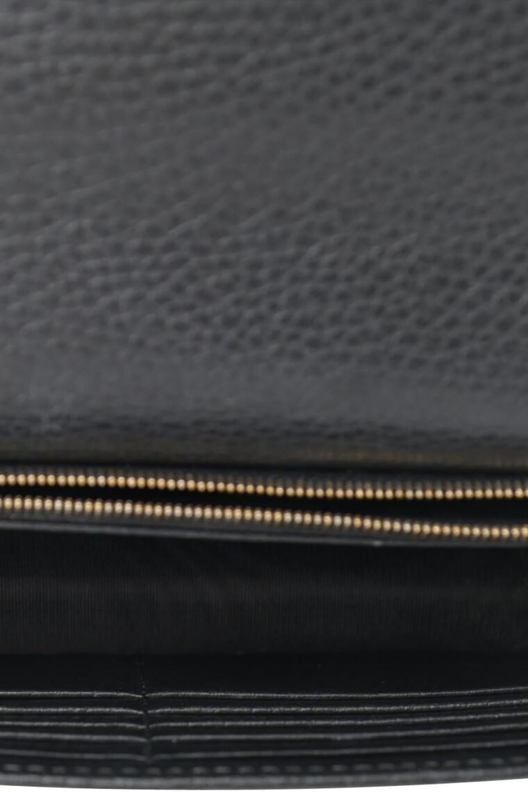 Gucci Interlocking Camelia Wallet Chain Marmont Leather Silver Handbag Italy NEW - Image 6
