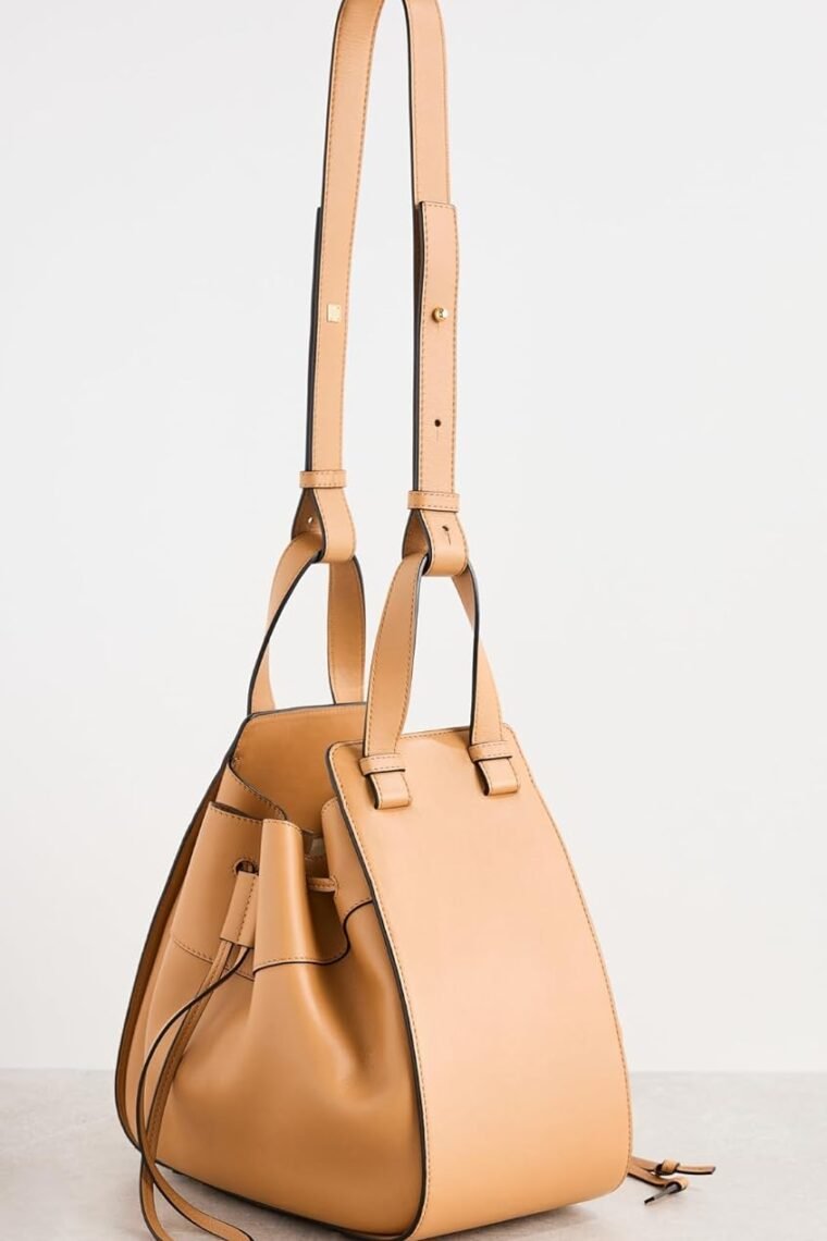 WHAT GOES AROUND COMES AROUND Women's Pre-Loved Loewe Beige Calfskin Hammock Drawstring Bag - Image 4