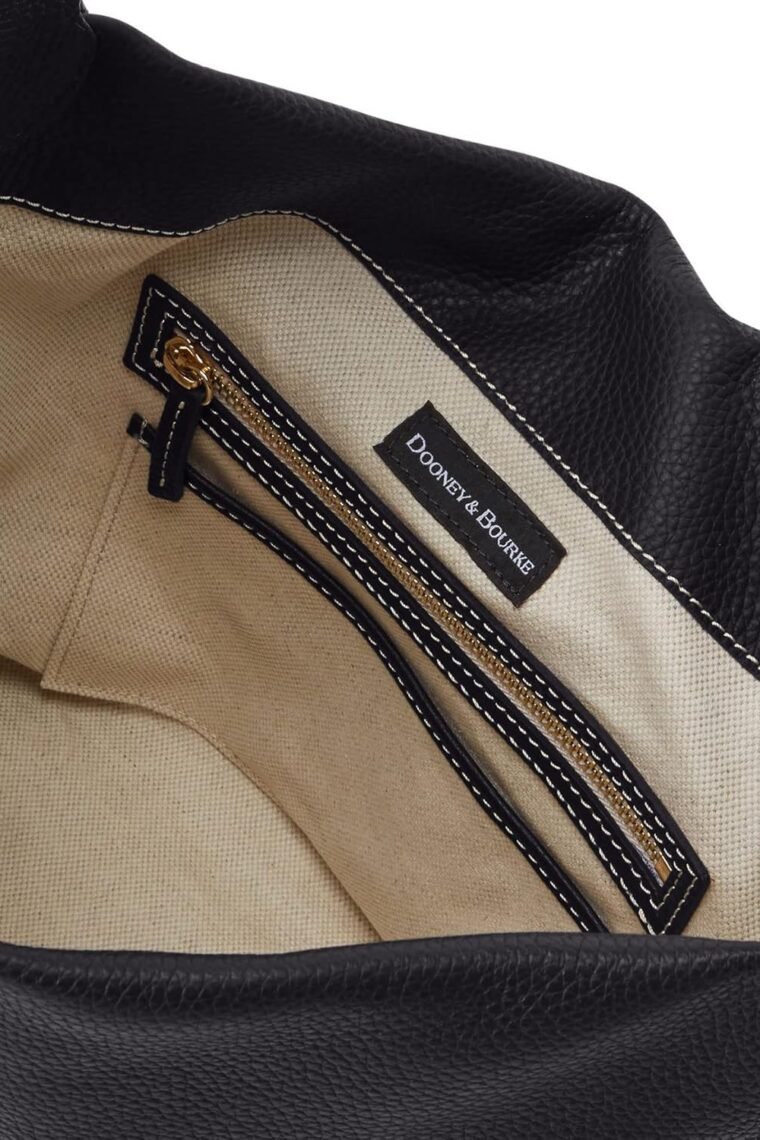 Dooney & Bourke Women's Small Logo Lock Sac Shoulder Bag in Pebble Grain Leather, with Signature Logo Lock Closure - Image 4