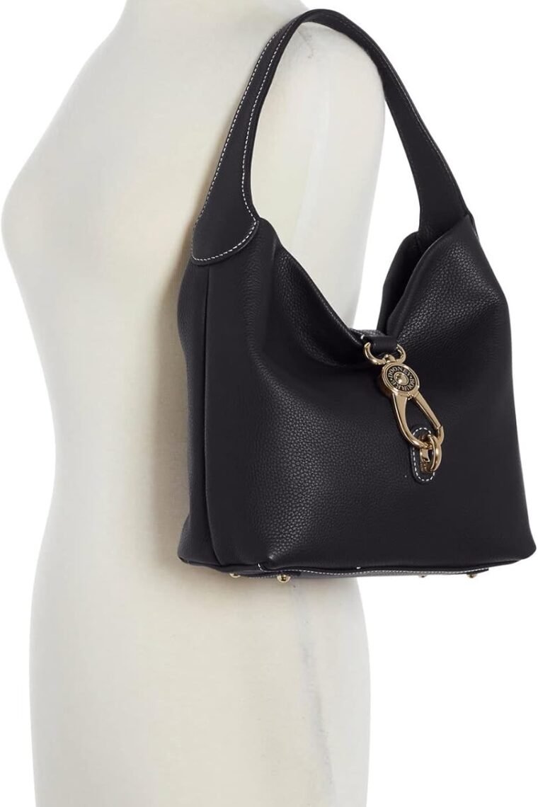 Dooney & Bourke Women's Small Logo Lock Sac Shoulder Bag in Pebble Grain Leather, with Signature Logo Lock Closure - Image 5