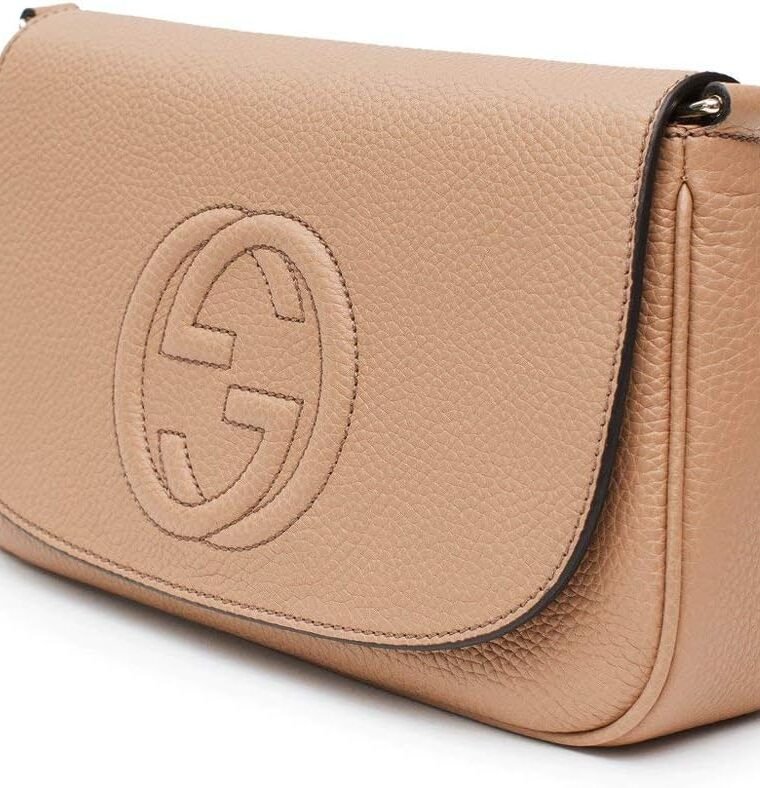 Gucci Soho Camelia Rose Beige Light Tan Leather shoulder bag New - Image 3
