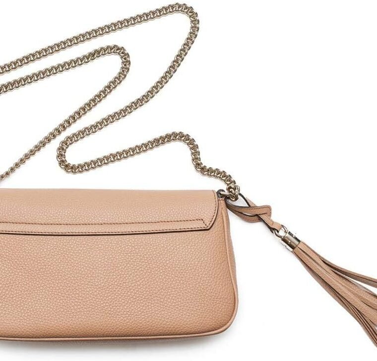 Gucci Soho Camelia Rose Beige Light Tan Leather shoulder bag New - Image 4