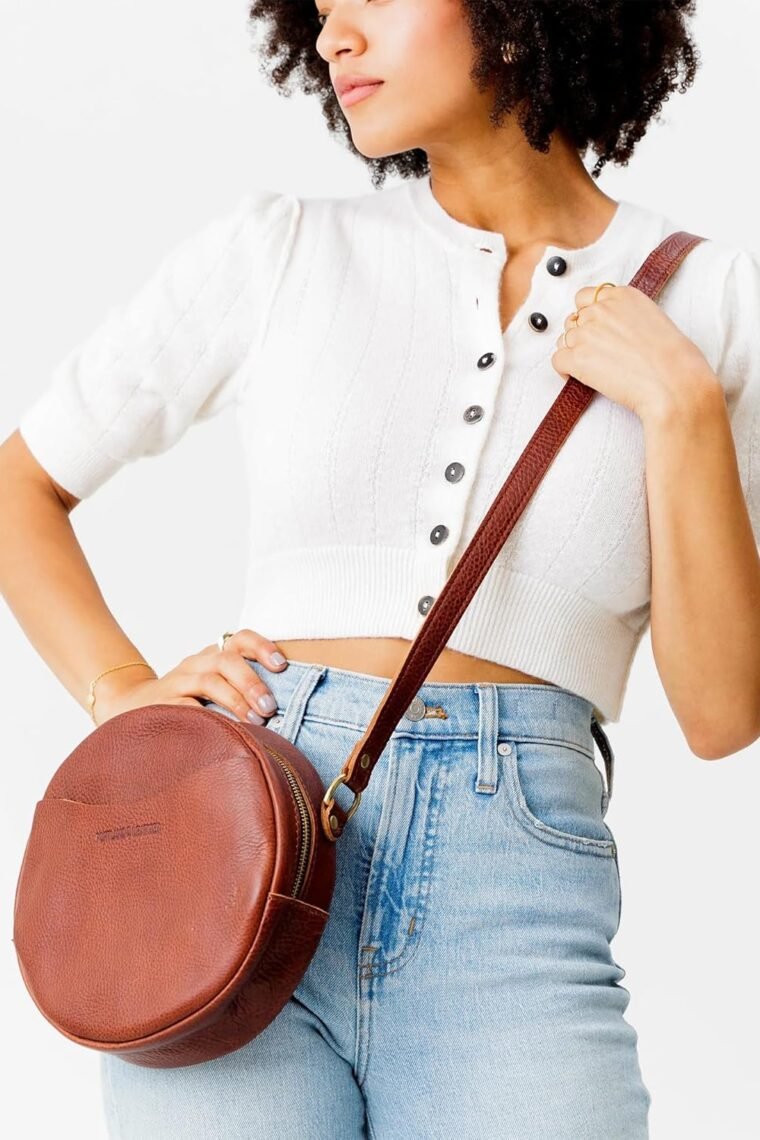 Portland Leather Goods Circle Crossbody Bag for Women – Handmade from the Finest Full-Grain Hides - Image 6