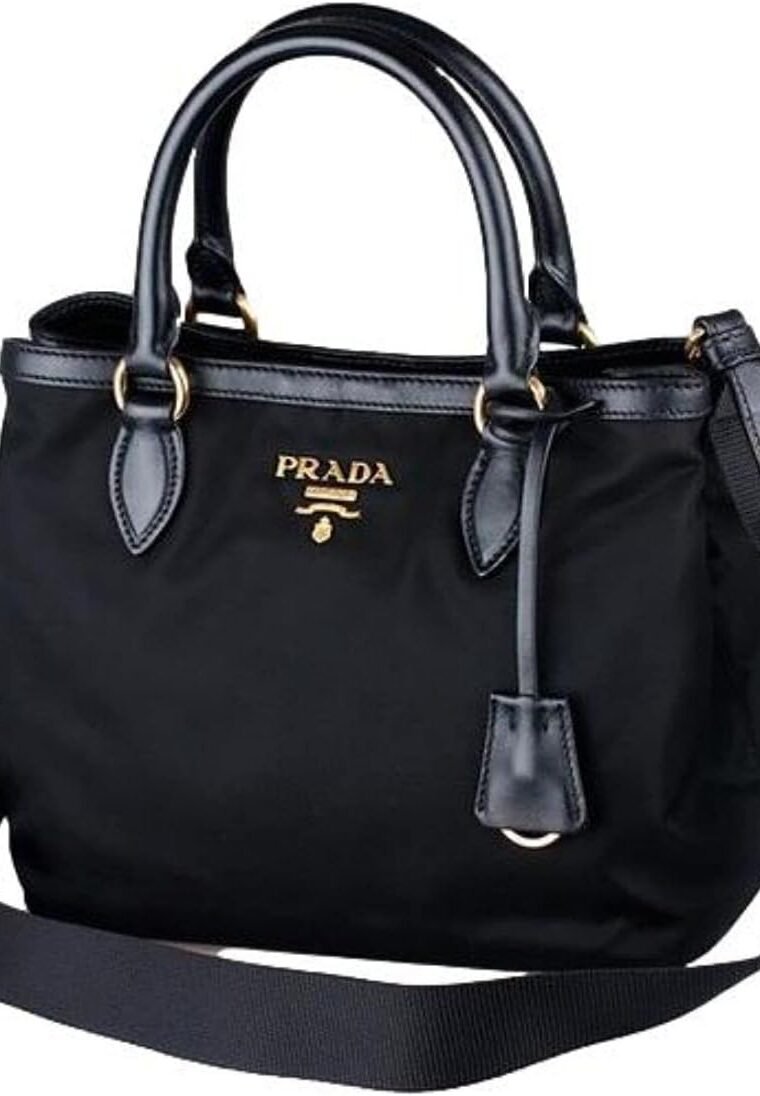 Prada Women's Black Tessuto Nylon Soft Calf Handbag 1BA173 - Image 5