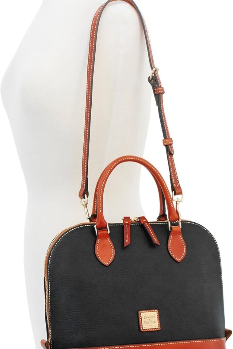 Dooney & Bourke Women's Zip Zip Satchel in Pebble Grain Leather, Large Handbag with Adjustable & Detachable Shoulder Strap - Image 5