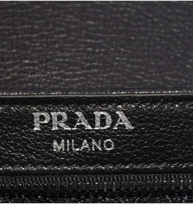 Prada Blue Black Glace Leather Studded Trim Crossbody Handbag 1BD147 - Image 5