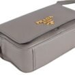 Prada Vitello Phenix Argilla Grey Leather Flap Crossbody Bag 1BD163 - Image 4