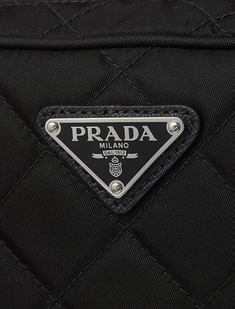 Prada Womens Bandoliera Black Tessuto Nylon Quilted Medium Crossbody Bag - Image 6