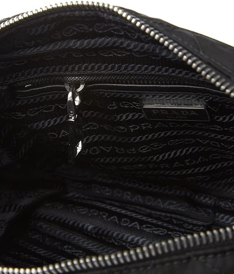 Prada Womens Bandoliera Black Tessuto Nylon Quilted Medium Crossbody Bag - Image 7