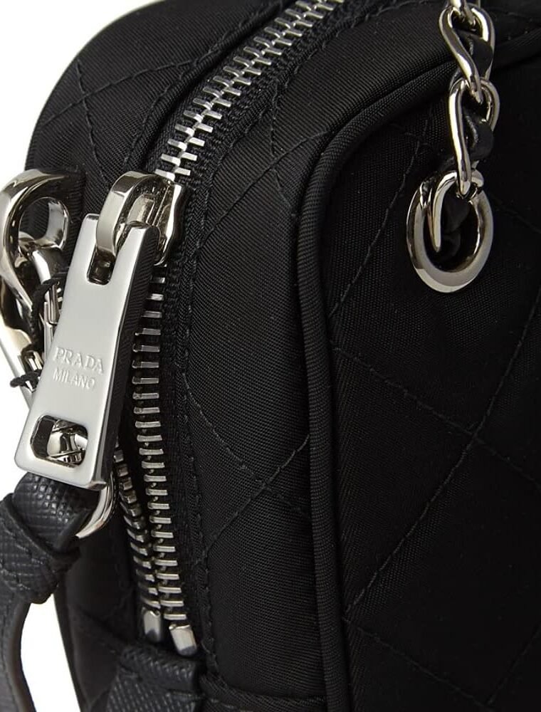 Prada Womens Bandoliera Black Tessuto Nylon Quilted Medium Crossbody Bag - Image 8