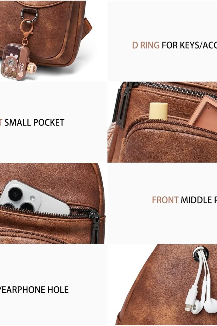 7L Sling Bag for Women Crossbody Bag Sling Purse Fanny Packs Vegan Leather Chest Bag Trendy Handbag Travel Anti Theft - Image 7