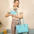 YZAOLL Purses for Women Faux Leather Medium Large Tote Satchel Shoulder Purse Handbag Wallet set - Image 4
