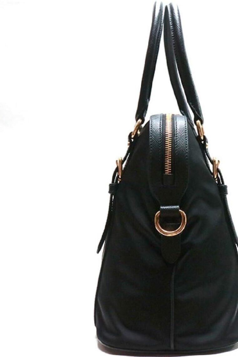 Prada Womens Tessuto Nylon Saffiano Leather Black Handbag 1BB013 - Image 5