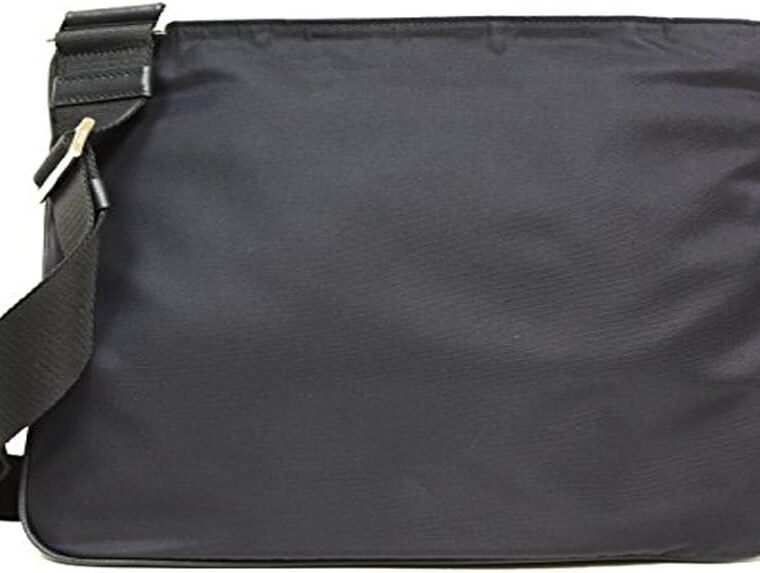 Prada Midnight Black Tessuto Nylon & Saffian Leather Designer Crossbody Messenger Travel Bag for Women and for Men 2VH563 - Image 5