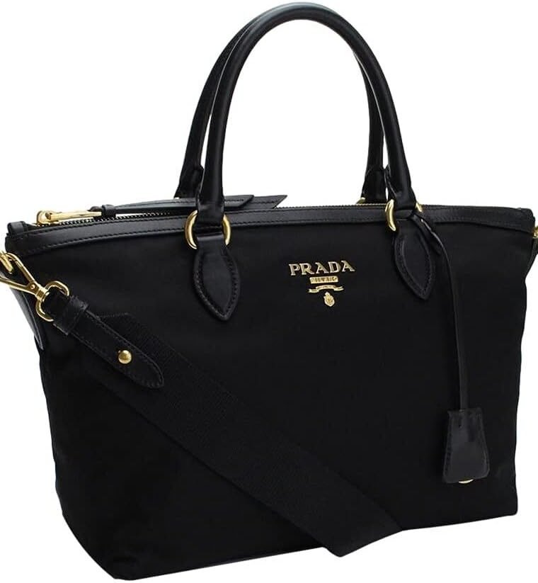 PradaWomens Black Tessuto Nylon Two-Way Satchel Handbag 1BA104 - Image 3