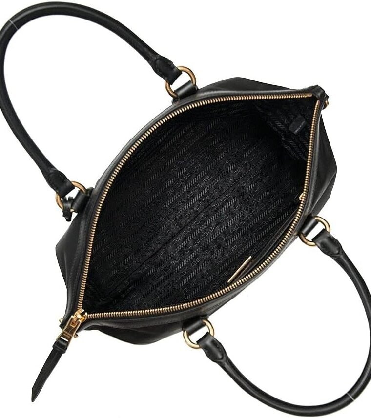 PradaWomens Black Tessuto Nylon Two-Way Satchel Handbag 1BA104 - Image 5