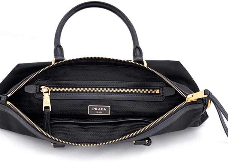 PradaWomens Black Tessuto Nylon Two-Way Satchel Handbag 1BA104 - Image 6