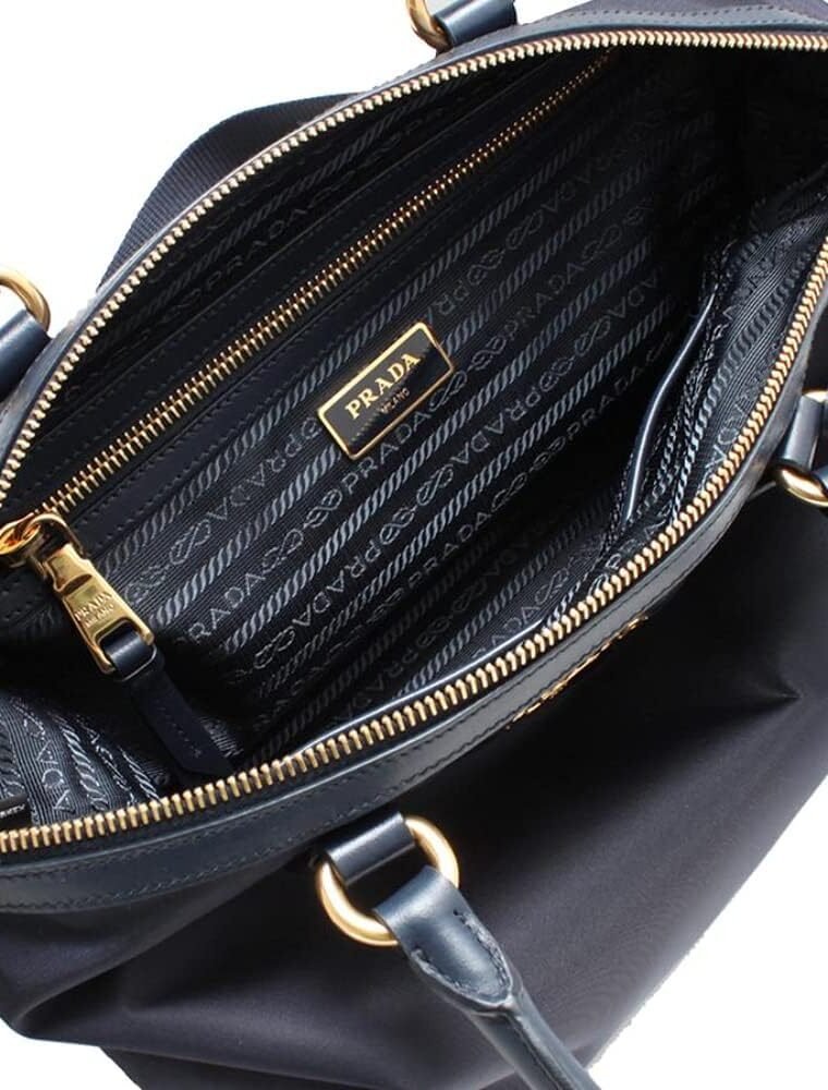 PradaWomens Black Tessuto Nylon Two-Way Satchel Handbag 1BA104 - Image 7