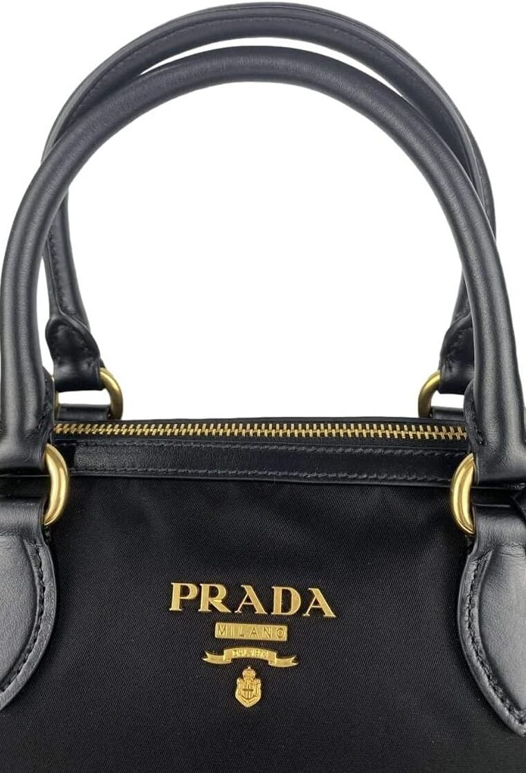PradaWomens Black Tessuto Nylon Two-Way Satchel Handbag 1BA104 - Image 9