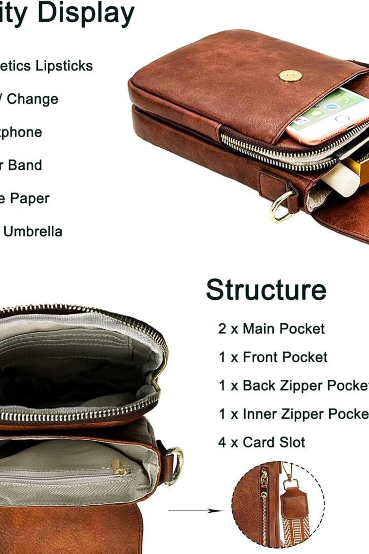 Small Crossbody Purse for Women Trendy Vegan Leather Cell Phone Bags with Card Slots & Adjustable Straps - Image 4