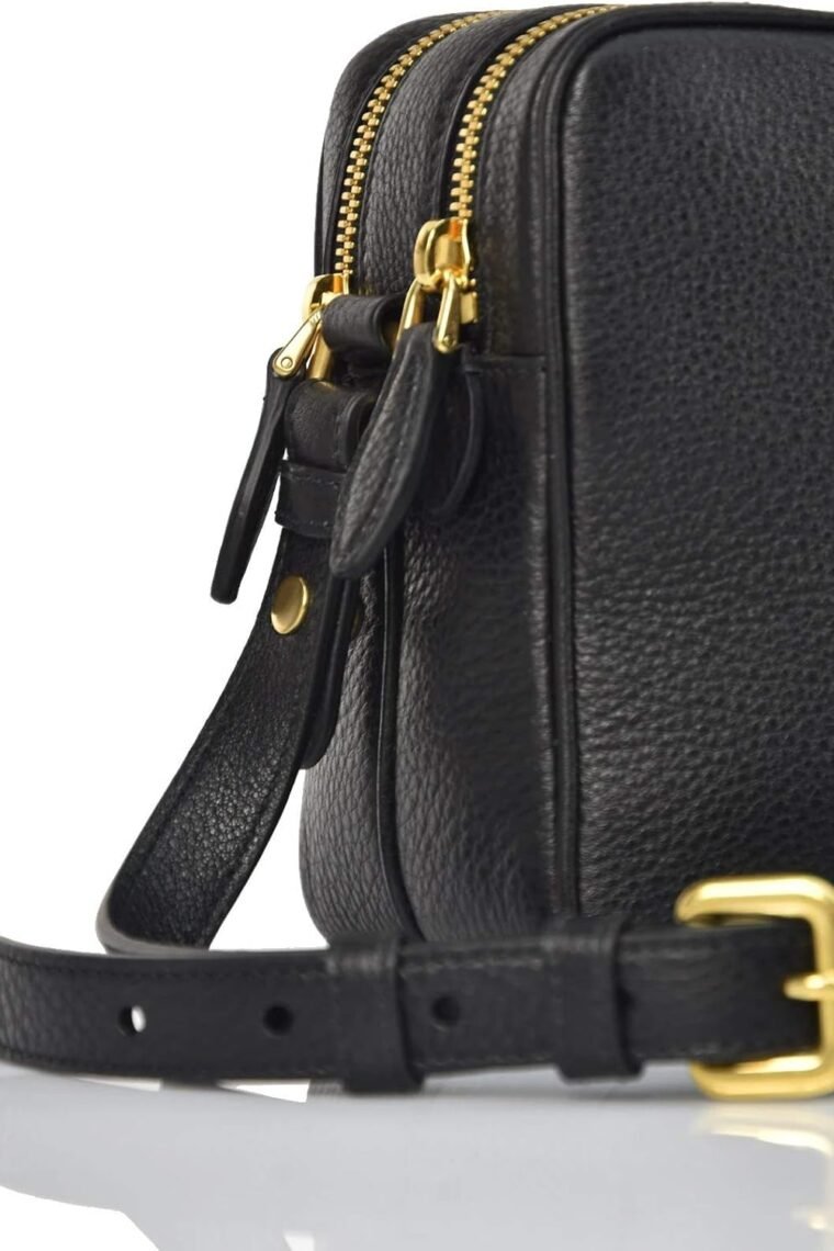 Prada Women's Black Bandoliera Vitello Phenix Leather Crossbody Bag 1BH079 - Image 6