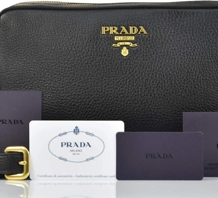 Prada Women's Black Bandoliera Vitello Phenix Leather Crossbody Bag 1BH079 - Image 9