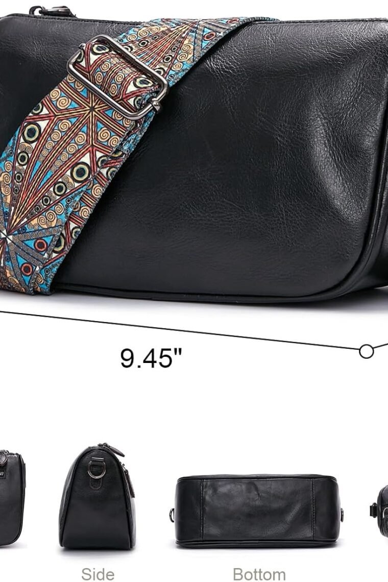 Leather Crossbody Bags Women Purse: Genuine Leather Cross Body Purses for Women Trendy - Small Shoulder Hangbags & Wide Strap - Image 6