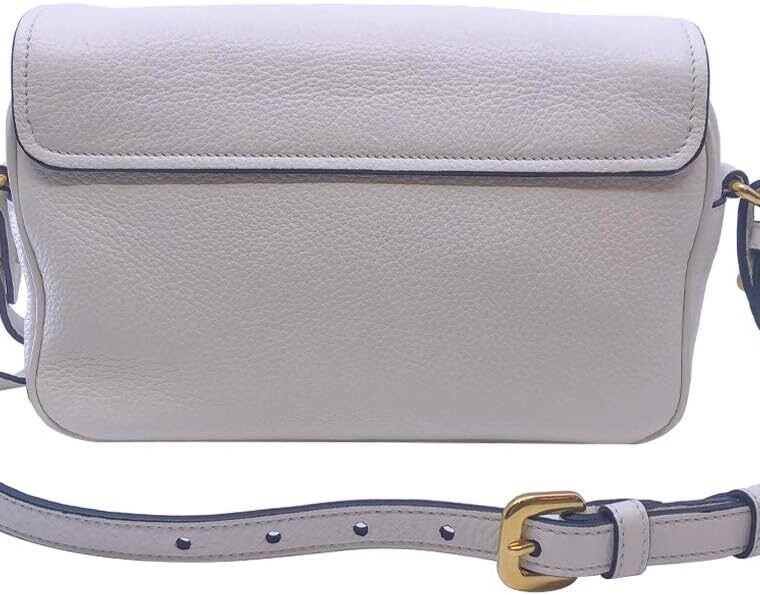 Prada Womens Vitello Phenix Shoulder Flop Ivory Leather Crossbody Bag 1BD163 - Image 3
